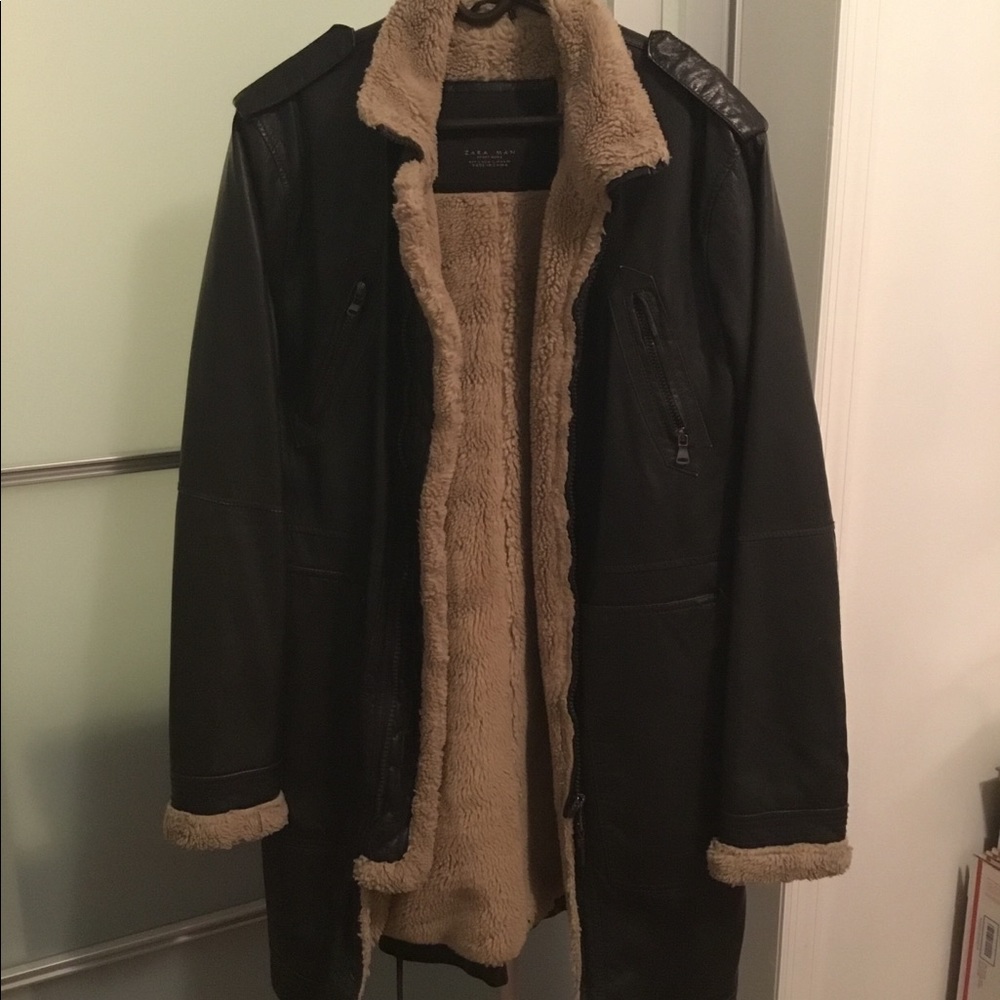Zara Men faux leather jacket/coat